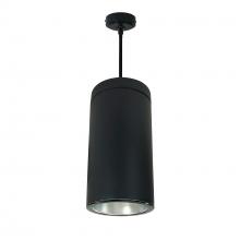 Nora NYLS3-6P1L330FC12DBB - 6" Sapphire III Pendant Mount Black Cylinder, Diffused Clear Reflector/Black Flange, 120-277;