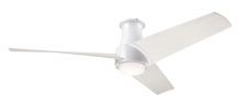 Modern Fan Co. AMB-FM-MW-56-WW-870-CC - Ambit Flush DC Fan- Matte White Finish; 56" Whitewash Blades; 17W LED (Matte White Trim)