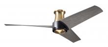Modern Fan Co. AMB-FM-SBMB-56-GY-NL-WC - Ambit Flush DC Fan- Satin Brass/Matte Black Finish; 56" Graywash Blades; No Light; Wall Control