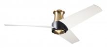 Modern Fan Co. AMB-FM-SBMB-56-WW-NL-RC - Ambit Flush DC Fan- Satin Brass/Matte Black Finish; 56" Whitewash Blades; No Light