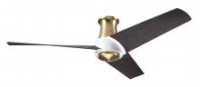 Modern Fan Co. AMB-FM-SBMW-56-EB-NL-CC - Ambit Flush DC Fan- Satin Brass/Matte White Finish; 56" Ebony Blades; No Light