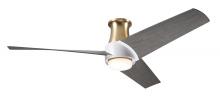 Modern Fan Co. AMB-FM-SBMW-56-GY-870-WC - Ambit Flush DC Fan- Satin Brass/Matte White Finish; 56" Graywash Blades; 17W LED (Satin Brass Tr