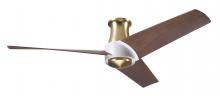Modern Fan Co. AMB-FM-SBMW-56-MG-NL-CC - Ambit Flush DC Fan- Satin Brass/Matte White Finish; 56" Mahogany Blades; No Light