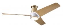 Modern Fan Co. AMB-FM-SBMW-56-MP-870-CC - Ambit Flush DC Fan- Satin Brass/Matte White Finish; 56" Maple Blades; 17W LED (Satin Brass Trim)