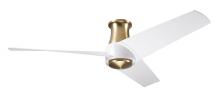 Modern Fan Co. AMB-FM-SBMW-56-MW-NL-CC - Ambit Flush DC Fan- Satin Brass/Matte White Finish; 56" Matte White Blades; No Light