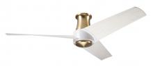 Modern Fan Co. AMB-FM-SBMW-56-WW-NL-CC - Ambit Flush DC Fan- Satin Brass/Matte White Finish; 56" Whitewash Blades; No Light