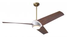 Modern Fan Co. AMB-SBMW-56-MG-870-CC - Ambit DC Fan- Satin Brass/Matte White Finish; 56" Mahogany Blades; 17W LED (Satin Brass Trim)