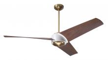 Modern Fan Co. AMB-SBMW-56-MG-NL-RC - Ambit DC Fan- Satin Brass/Matte White Finish; 56" Mahogany Blades; No Light; Remote Control