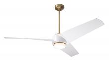 Modern Fan Co. AMB-SBMW-56-MW-870-CC - Ambit DC Fan- Satin Brass/Matte White Finish; 56" Matte White Blades; 17W LED (Satin Brass Trim)