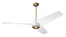 Modern Fan Co. AMB-SBMW-56-MW-NL-WC - Ambit DC Fan- Satin Brass/Matte White Finish; 56" Matte White Blades; No Light; Wall Control
