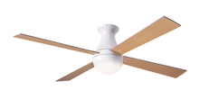 Modern Fan Co. BAL-FM-GW-42-MP-652-003 - Ball Flush Fan; Gloss White Finish; 42" Maple Blades; 20W LED; Handheld Remote Control (2-wire)