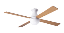 Modern Fan Co. BAL-FM-GW-52-MP-NL-004 - Ball Flush Fan; Gloss White Finish; 52" Maple Blades; No Light; Fan Speed and Light Control (2-w