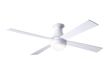 Modern Fan Co. BAL-FM-GW-42-AL-652-003 - Ball Flush Fan; Gloss White Finish; 42" Aluminum Blades; 20W LED; Handheld Remote Control (2-wir
