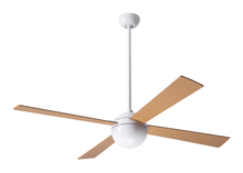 Modern Fan Co. BAL-GW-42-MP-NL-003 - Ball Fan; Gloss White Finish; 42" Maple Blades; No Light; Handheld Remote Control (2-wire)