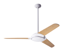 Modern Fan Co. FLO-GW-52-NK-NL-003 - Flow Fan; Gloss White Finish; 52" Nickel Blades; No Light; Handheld Remote Control (2-wire)
