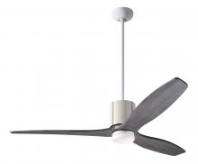 Modern Fan Co. LLX-GWIV-54-GY-271-CC - LeatherLuxe DC Fan; Gloss White Finish with Ivory Leather; 54" Graywash Blades; 17W LED; Wall/Re