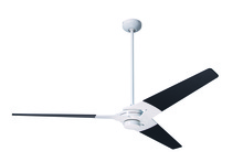 Modern Fan Co. TOR-GW-62-BK-NL-003 - Torsion Fan; Gloss White Finish; 62" Black Blades; No Light; Handheld Remote Control (2-wire)