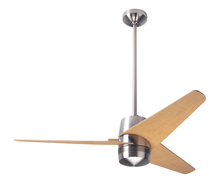 Modern Fan Co. VEL-BN-48-MP-NL-CC - Velo DC Fan; Bright Nickel Finish; 48" Maple Blades; No Light; Wall/Remote Combo Control