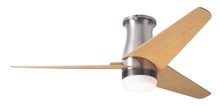 Modern Fan Co. VEL-FM-BN-48-MP-853-WC - Velo Flush DC Fan; Bright Nickel Finish; 48" Maple Blades; 17W LED; Wall Control
