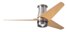 Modern Fan Co. VEL-FM-BN-48-MP-NL-RC - Velo Flush DC Fan; Bright Nickel Finish; 48" Maple Blades; No Light; Handheld Remote Control