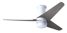 Modern Fan Co. VEL-FM-GW-48-GY-NL-CC - Velo Flush DC Fan; Gloss White Finish; 48" Graywash Blades; No Light; Wall/Remote Combo Control