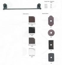 Hardware 23022-4-MB - 24" Sandcast Bronze Towel Bar #4 Rosette - Medium Bronze
