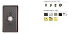 Hardware 2403US15A - DOORBELL BUTTON WITH RECTANGULAR ROSETTE