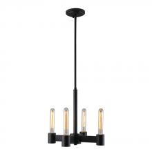Eglo 204552A - 4 LT Open Bulb Chandelier w/ Matte Black Finish