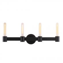 Eglo 204556A - 4 LT Bath/Vanity Light w/ Matte Black Finish & Open Bulbs