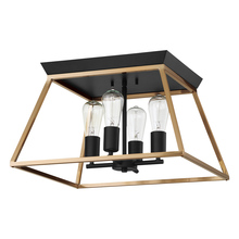 Eglo 204599A - 4 LT Open Frame Ceiling Light w/ Brushed Gold & Matte Black Finish