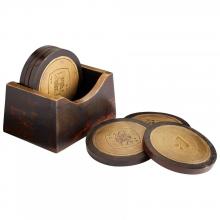 Cyan Designs 08017 - Card Carrying Coasters Black And Brass