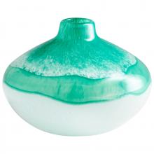 Cyan Designs 09519 - Iced Marble Vase Turquoise & White - Small