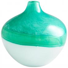 Cyan Designs 09520 - Iced Marble Vase Turquoise & White - Medium