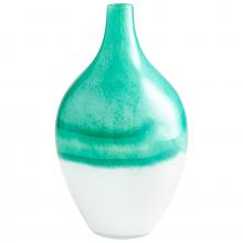 Cyan Designs 09521 - Iced Marble Vase Turquoise & White - Large