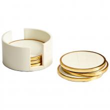 Cyan Designs 09792 - Gatsby Coasters Brass And White