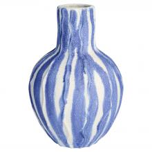 Cyan Designs 12187 - Ripple Vase Chalk White Blue - Squat