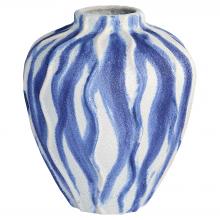 Cyan Designs 12188 - Ripple Vase Chalk White Blue - Short