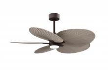 Matthews Fan Company AKTPLK-TB-GA - Alessandra Tropical 5-blade ceiling fan in Textured Bronze and Gray Ash Tone blades.