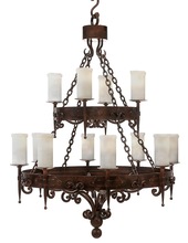 Santangelo Lighting & Design CH-FDL-2T - Fleur De Lis 2 Tier Chandelier