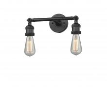 Innovations Lighting 208-BK - Bare Bulb - 2 Light - 11 inch - Matte Black - Adjustable Bath Vanity Light