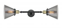 Innovations Lighting 208L-BAB-G43-LED - Cone - 2 Light - 8 inch - Black Antique Brass - Adjustable Bath Vanity Light
