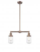 Innovations Lighting 209-AC-G312 - Dover - 2 Light - 21 inch - Antique Copper - Stem Hung - Adjustable Island Light