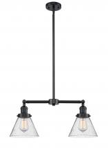 Innovations Lighting 209-OB-G44 - Cone - 2 Light - 21 inch - Oil Rubbed Bronze - Stem Hung - Adjustable Island Light