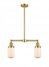 Innovations Lighting 209-SG-G311 - Dover - 2 Light - 21 inch - Satin Gold - Stem Hung - Adjustable Island Light