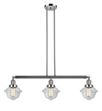 Innovations Lighting 213-PN-G532 - Oxford - 3 Light - 40 inch - Polished Nickel - Stem Hung - Adjustable Island Light