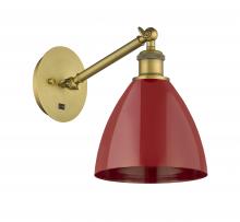 Innovations Lighting 317-1W-BB-MBD-75-RD - Plymouth - 1 Light - 8 inch - Brushed Brass - Adjustable Sconce