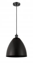 Innovations Lighting 516-1P-BK-MBD-12-BK-LED - Bristol - 1 Light - 12 inch - Matte Black - Cord hung - Mini Pendant