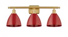 Innovations Lighting 516-3W-SG-MBD-75-RD - Plymouth - 3 Light - 28 inch - Satin Gold - Bath Vanity Light