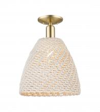 Innovations Lighting 716-1C-CB-NBD-12-NAT - Bristol Natural - 1 Light - 6 inch - Champagne Bronze - Semi-Flush Mount