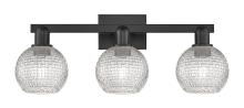 Innovations Lighting 716-3W-BK-G122C-6CL - Athens - 3 Light - 25 inch - Matte Black - Bath Vanity Light